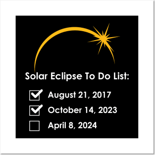 Solar Eclipse To Do List 2017 2023 2024 Annular Totality Posters and Art